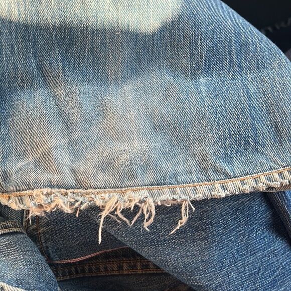 RARE SELVEDGE LUCKY BRAND VINTAGE CUFFED RED EDGE JEAN BACK CINCH USA MADE 33x32 - Picture 13 of 14
